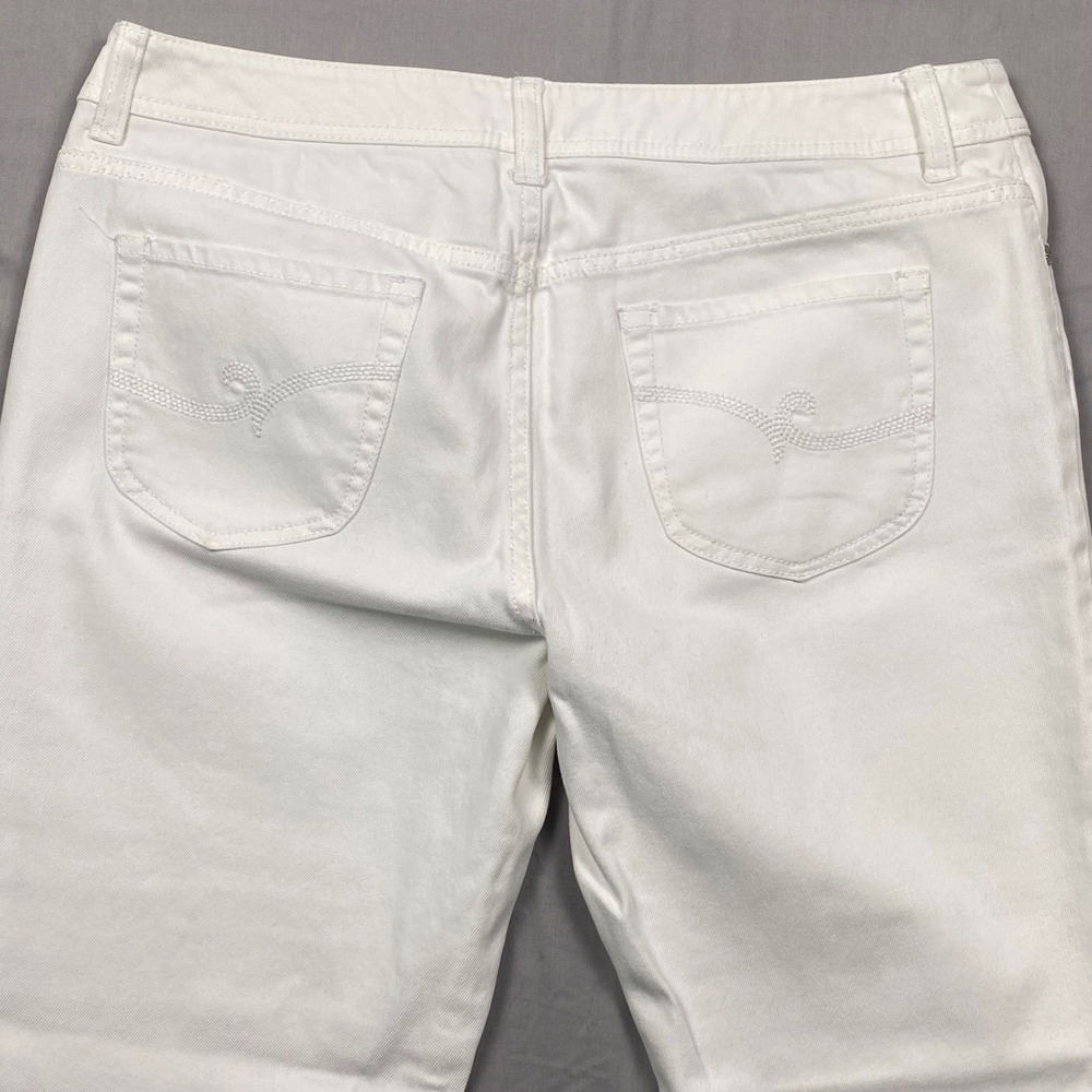 Chicos So Slimming Girlfriend Ankle Jeans Women 1 Short White Stretch Denim - Picture 7 of 16